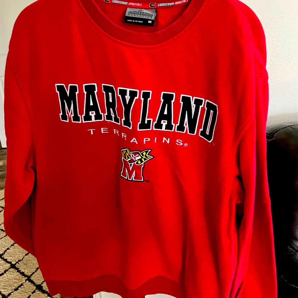 University of Maryland red sweatshirt, Colosseum brand size medium